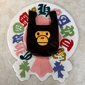 BAPE Baby Milo Plush Tote Bag Brown Faux Fur A Bathing Ape Streetwear Y2K NWT